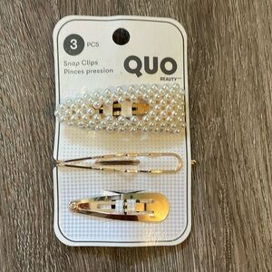 3 piece gold hair barrettes